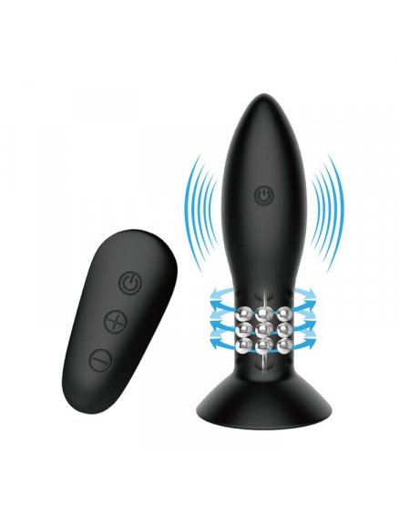 vibrador plug anal con bolas rotadoras Vibrashop