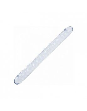 pene doble gelatina 45 cm transparente VIBRASHOP