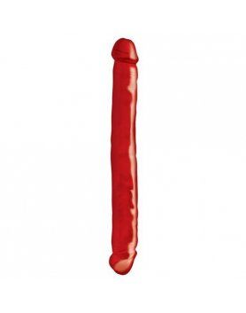 basix pene doble de gelatina rojo 34 cm VIBRASHOP