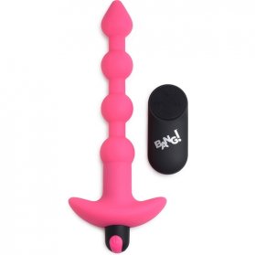 PLUG VIBRADOR DE BOLAS ANALES DE SILICONA - ROSA VIBRASHOP